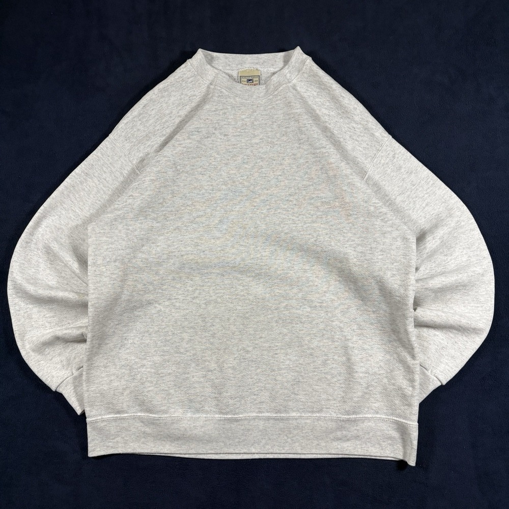 Vintage 90s Lee Heavyweight Blank Sweatshirt Grey Crewneck Plain Boxy Men's L